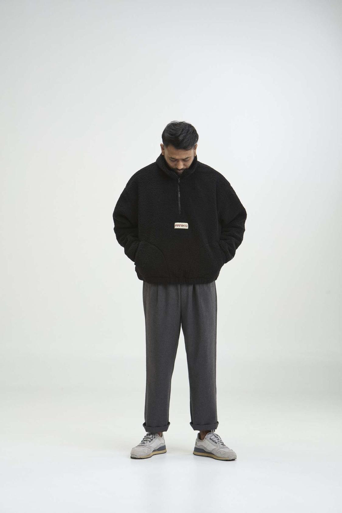 Arniko Moha Half Zip Fleecejacke Black Unisex Recycelt schwarz